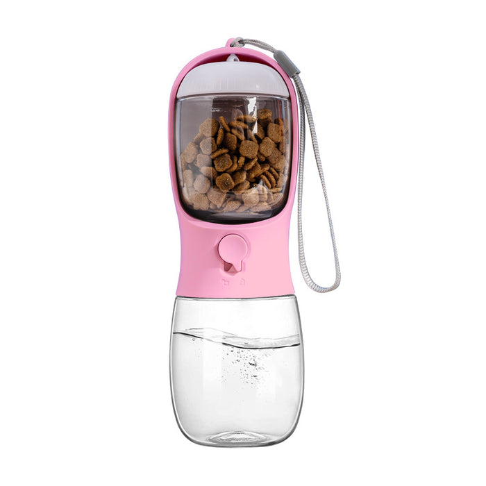 Pet Portable Water Bottle with Food Container