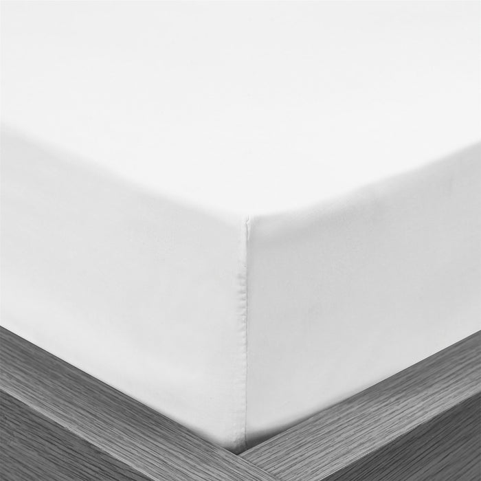 White Fitted Solid Sheet Set