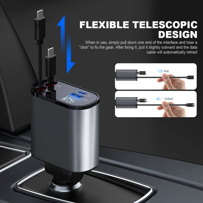 4-in-1 USB Car Fast Charger