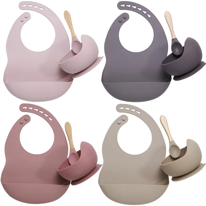 3-Piece Silicone Baby Feeding Set